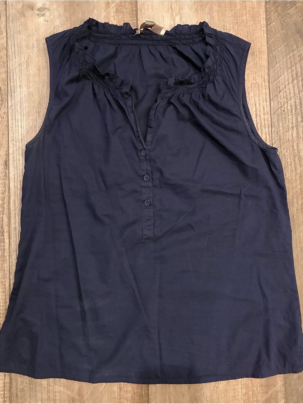 Ann Taylor LOFT Navy Blue Sleeveless Blouse Top